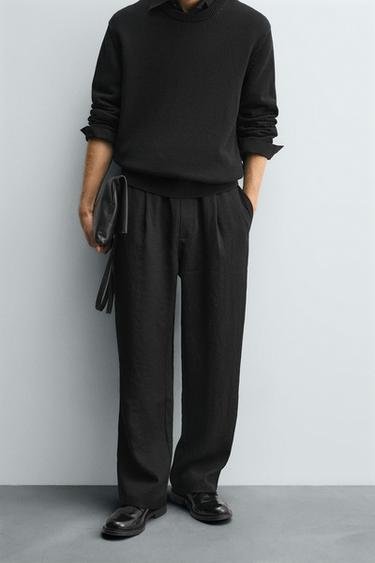 FLOWING PLEATED TROUSERS - Black by Zara