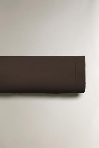 SATEEN PILLOWCASE WITH TRIM (300 THREAD COUNT) - Brown by Zara - Image 4