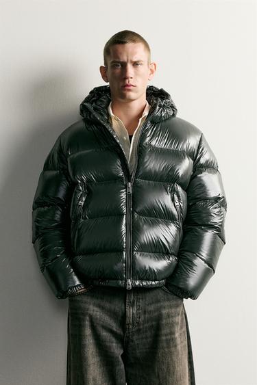 WATER-REPELLENT 80% DOWN - 20% FEATHER JACKET - Dark khaki by Zara
