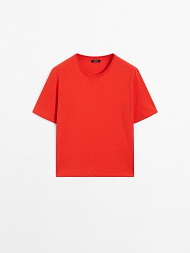 Camiseta ligera 100 % algodón - Rojo de Zara