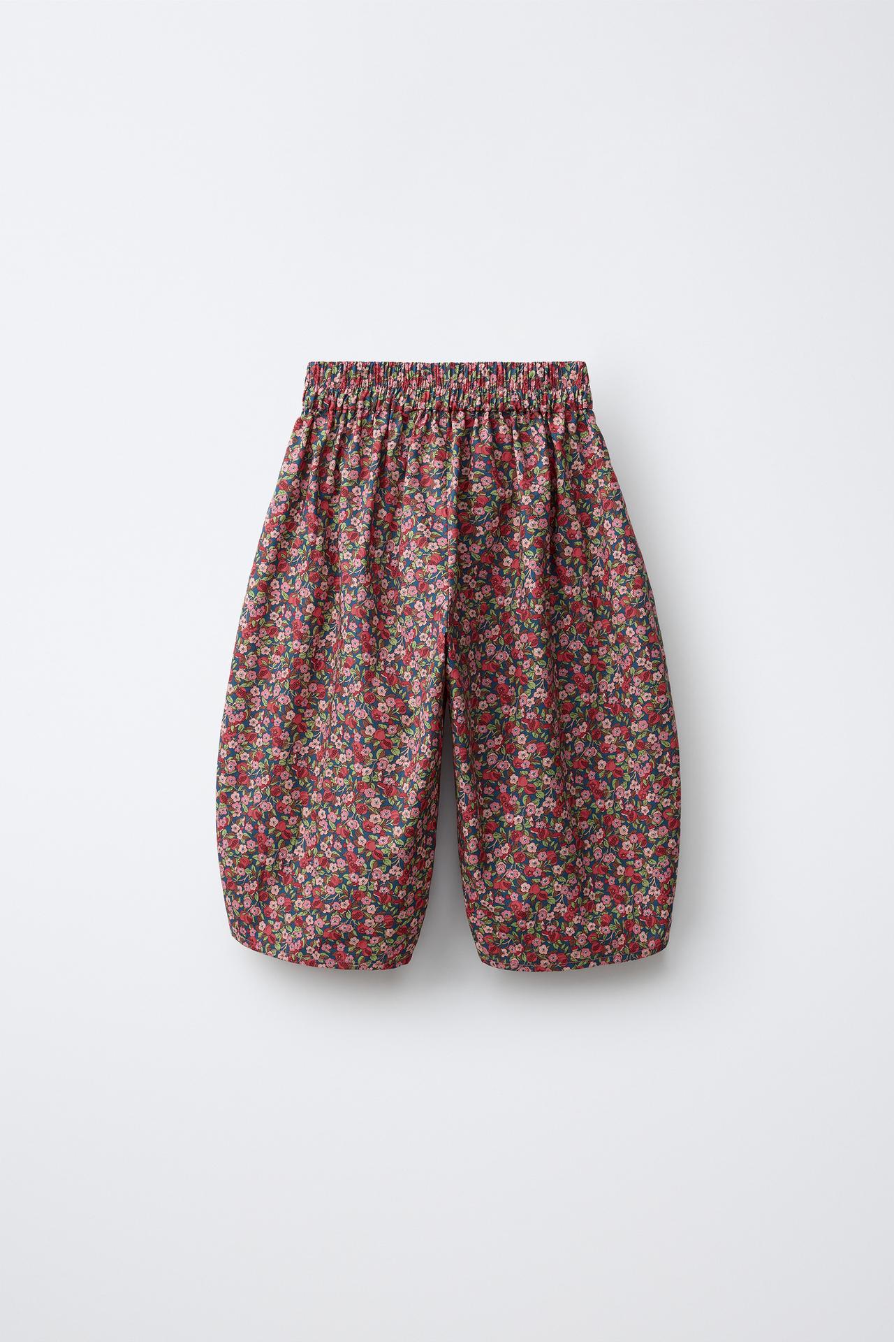 FLORAL PRINT BLOOMER PANTS MADE WITH LIBERTY FABRIC — Pink