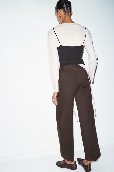PANTALON INTERLOCK - Chocolat de Zara - Image 6