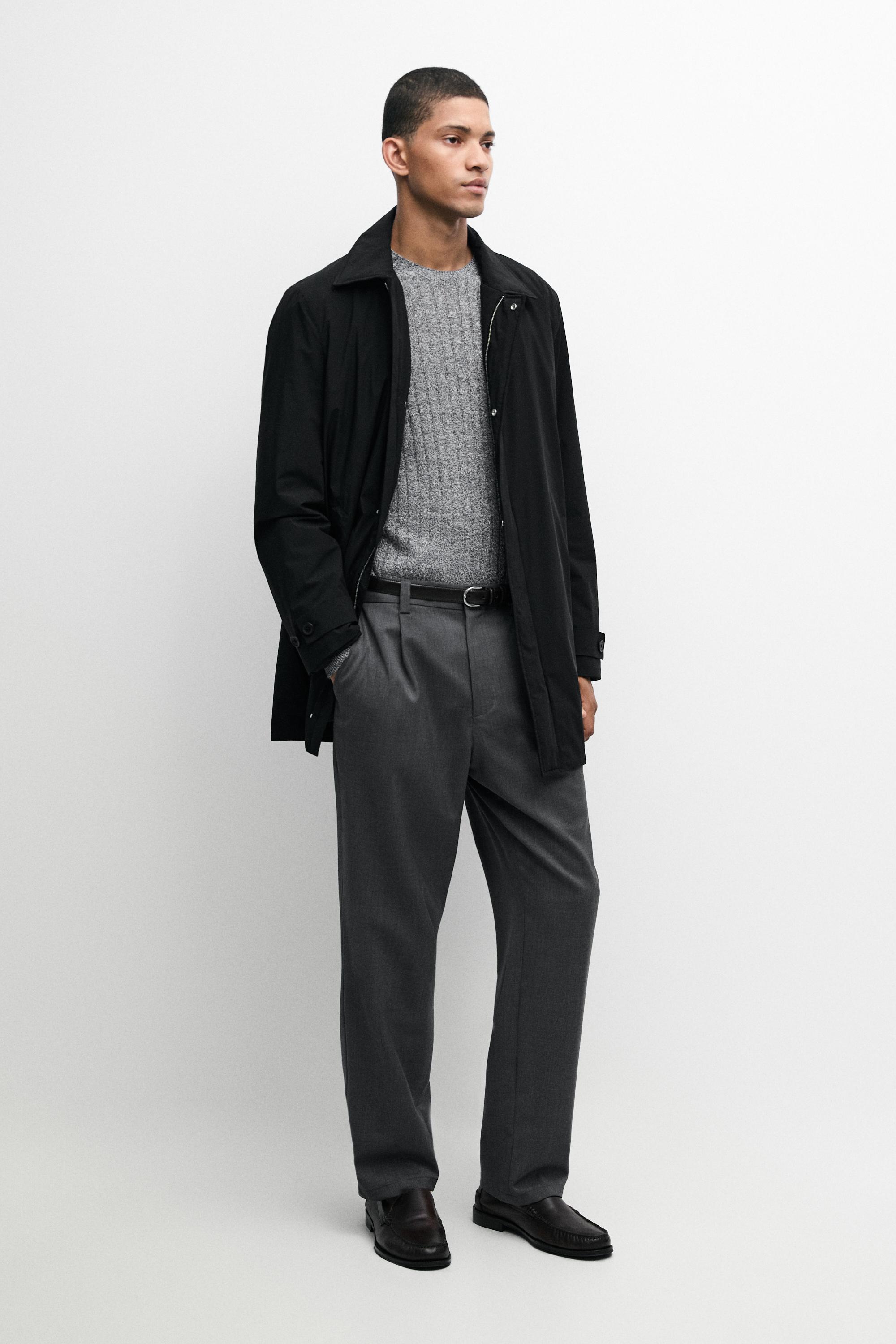 Technical fabric trench coat