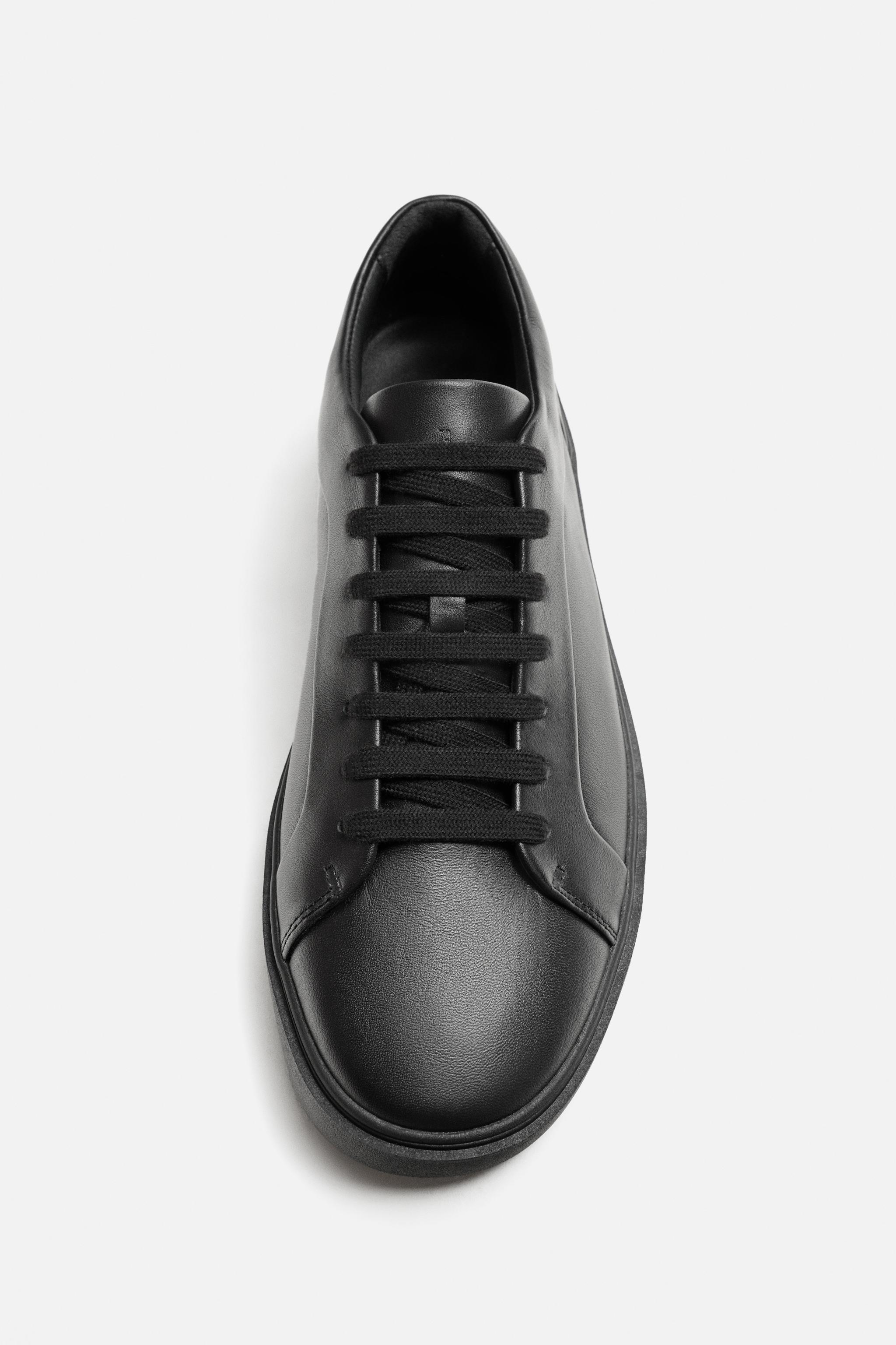 レザーレースアップスニーカー - ブラック | ZARA Japan / 日本