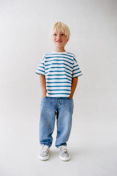 STRIPE PRINT T-SHIRT - Blue by Zara