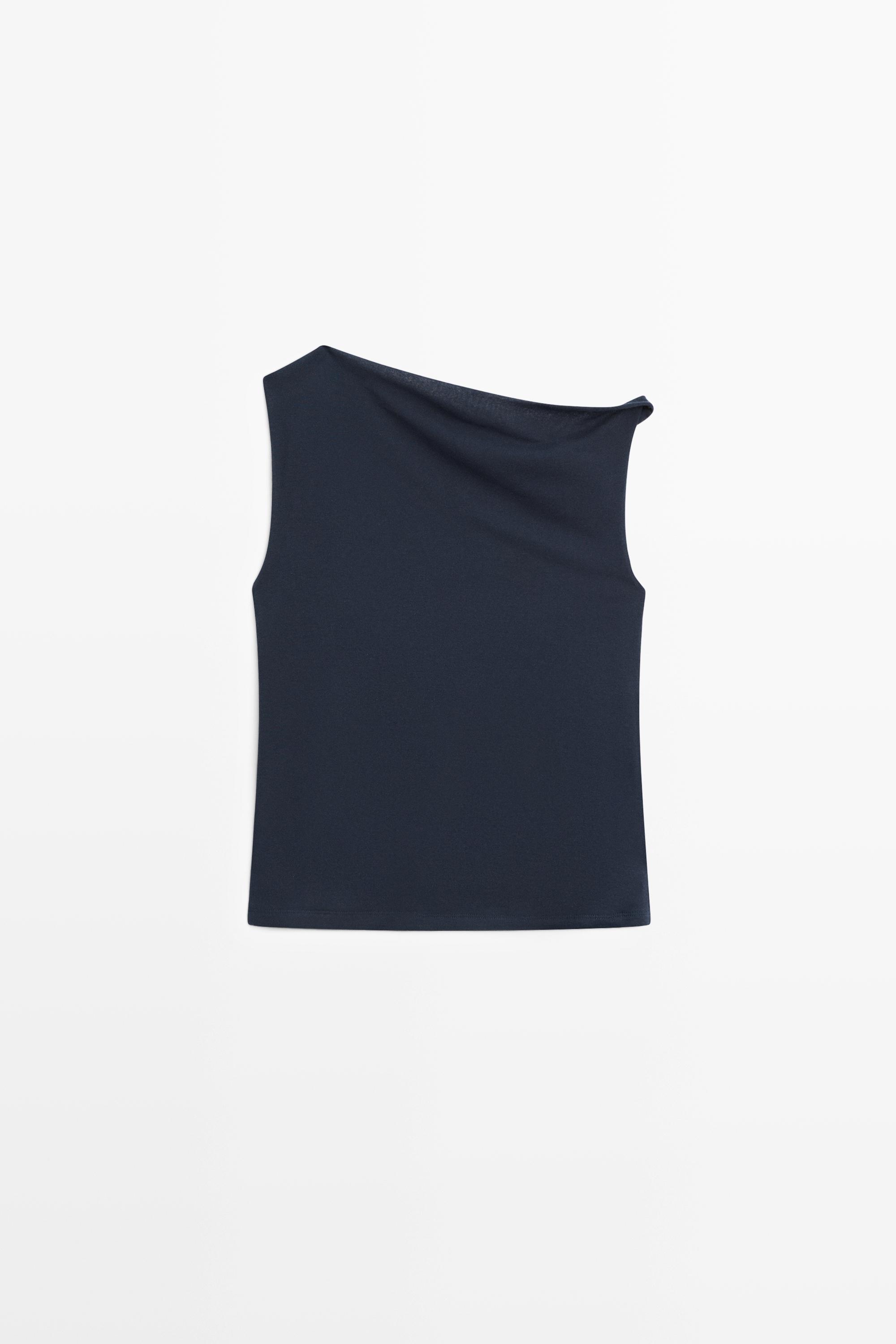 Asymmetric drop sleeve top