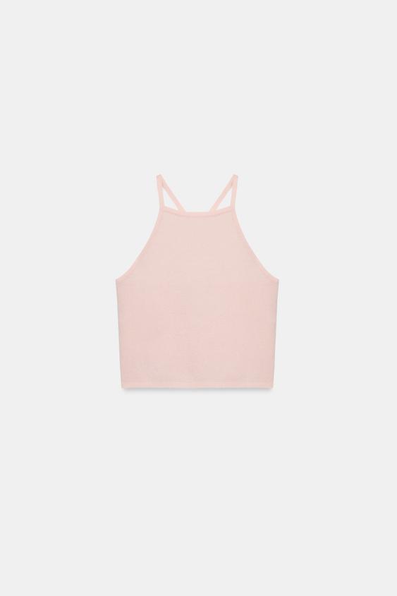 STRAPPY KNIT TOP - Dusty pink by Zara - Image 0