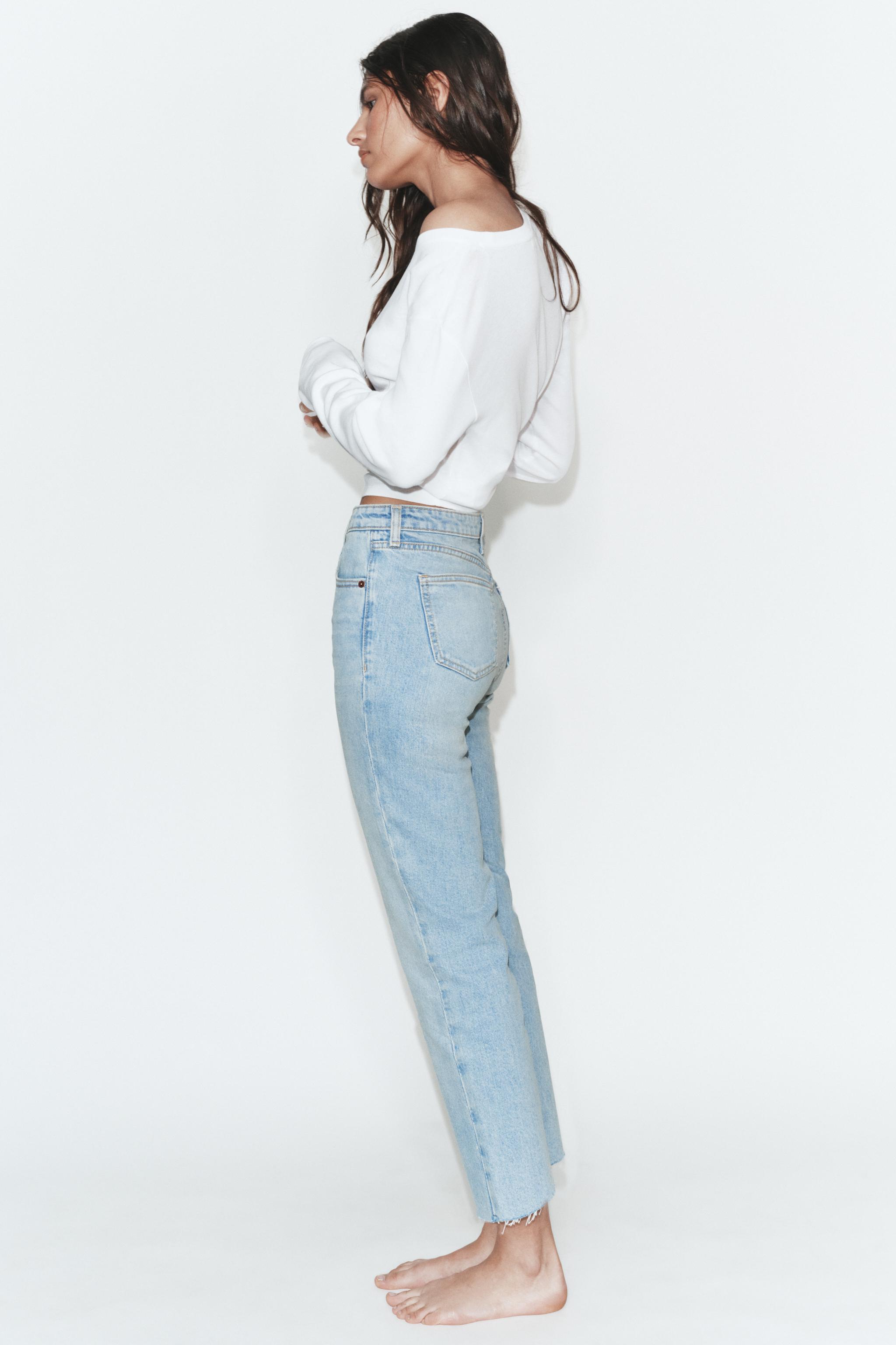 Женские джинсы Zara TRF HIGH-RISE CROPPED FLARE JEANS — фото 4