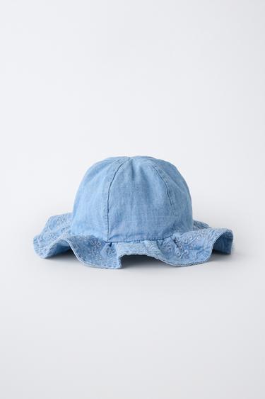 EMBROIDERED DENIM HAT - Mid-blue by Zara - Image 3