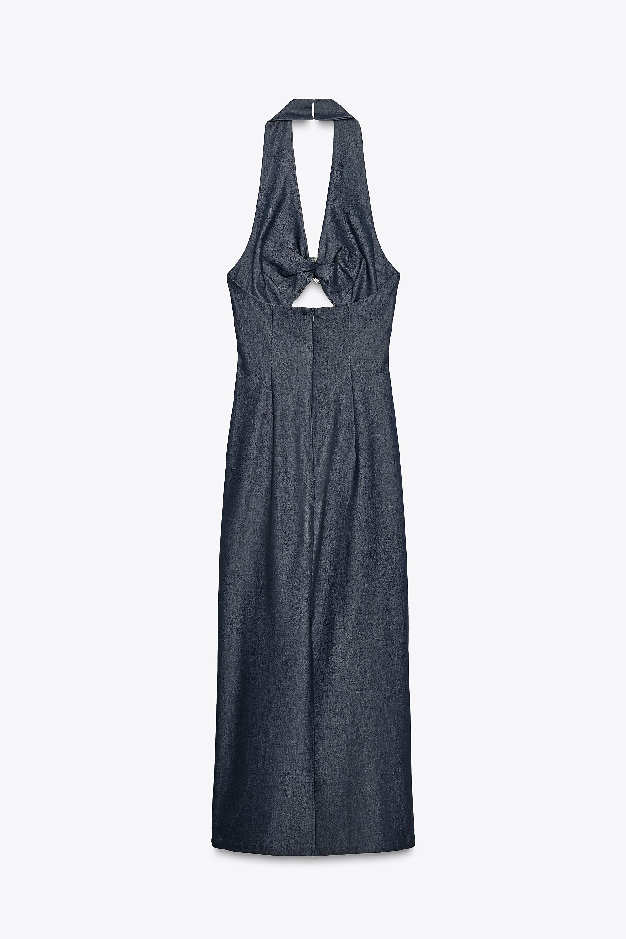 ZARA ホルターネックカットアウトミディドレス 3564/094 ホルターネック アシンメトリー ワンピース 50TH ANNIVERSARY