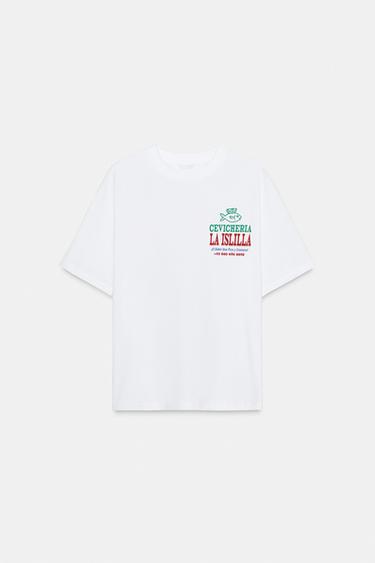 CAMISETA ESTAMPADA TEXTO - blanco de Zara