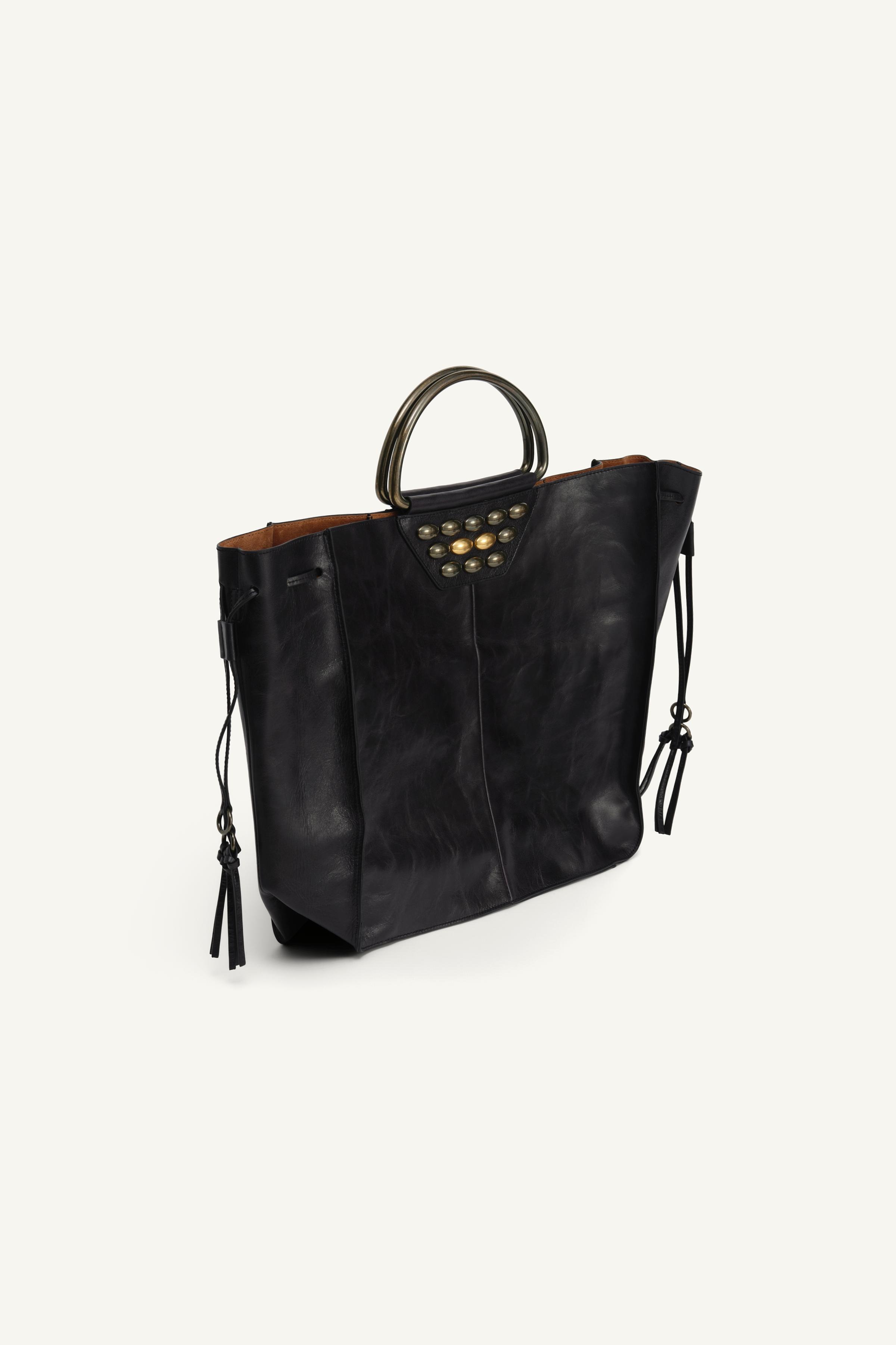 【ZARA】スタッズ付きレザーシティバッグ LIMITED EDITION LEATHER STUDDED CITY BAG LIMITED EDITION - Black | ZARA