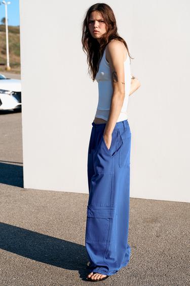 OVERSIZE CARGO TROUSERS - Indigo by Zara - Image 3