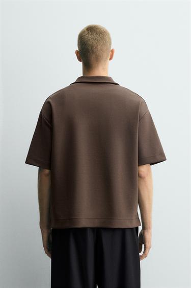 QUARTER ZIP POLO SHIRT - Chocolate by Zara - Image 2