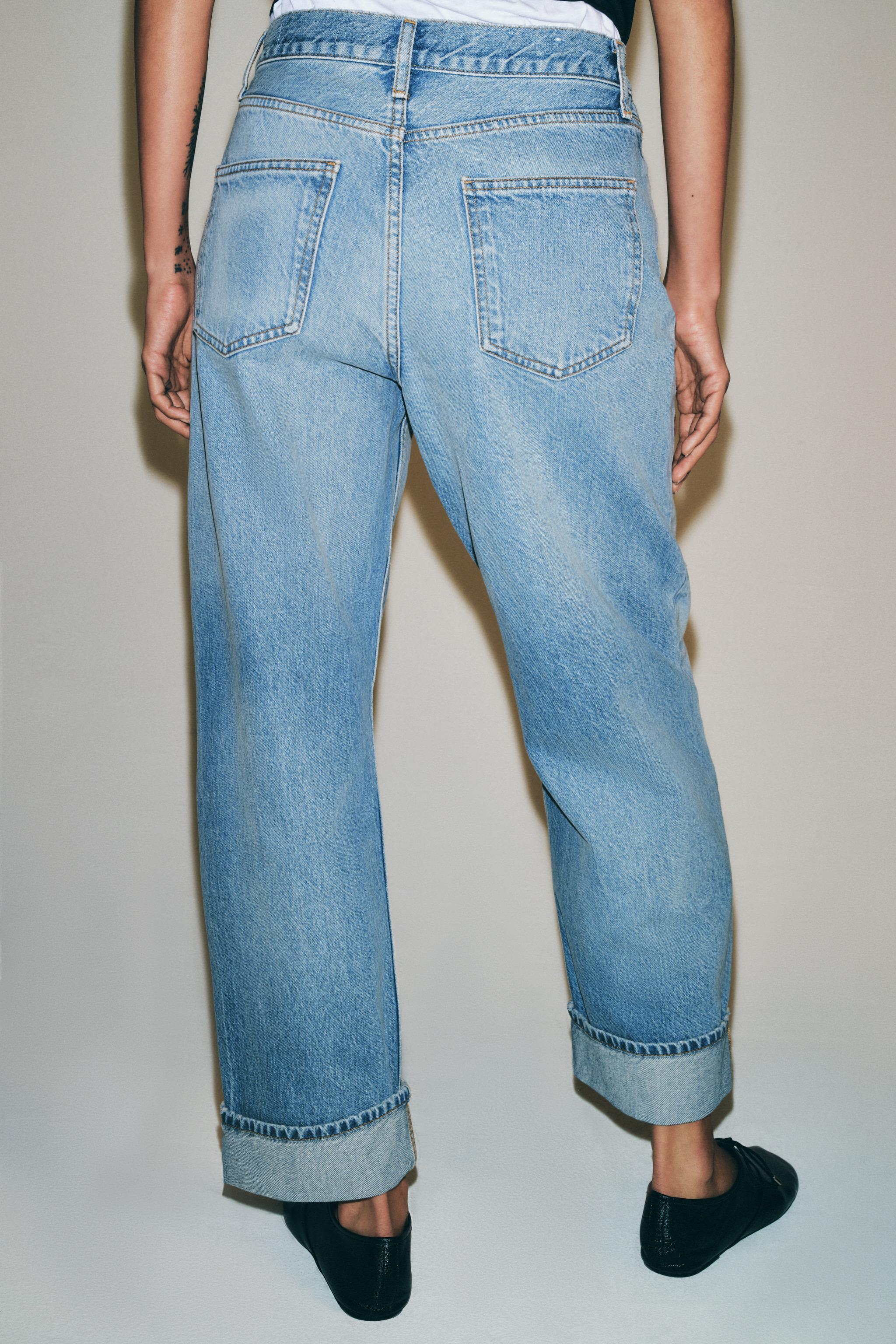 Zara ZW COLLECTION ORTA BEL BAGGY FIT JEAN görsel 3