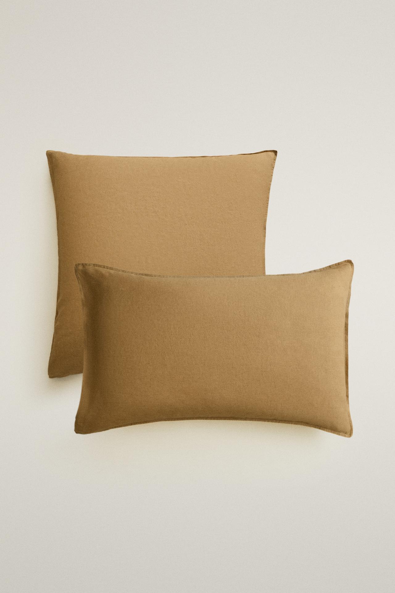 FADED LINEN PILLOWCASE (140 G/M²) — Caramel