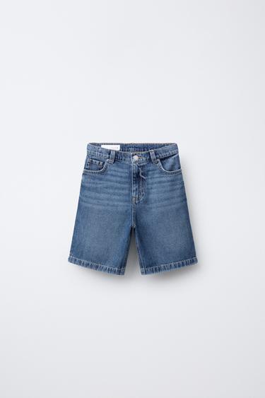 برمودا DENIM RELAXED BAGGY - أزرق / أخضر by Zara
