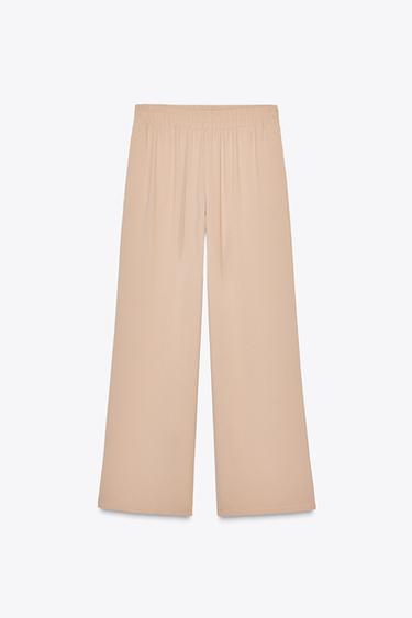 ПАНТАЛОН ОТ КРЕП WIDE-LEG - златистокафяво от Zara