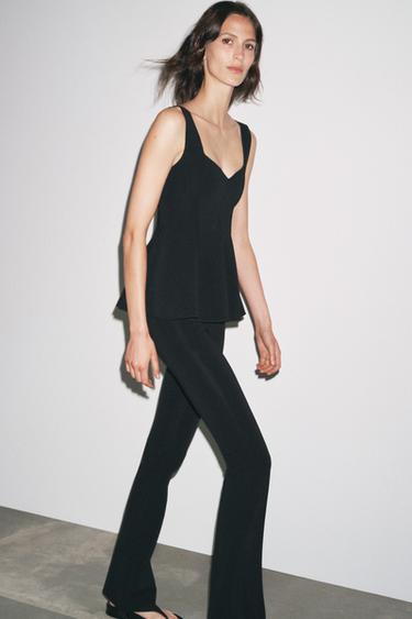 PANTALON FLARE STRETCH - Noir de Zara - Image 1