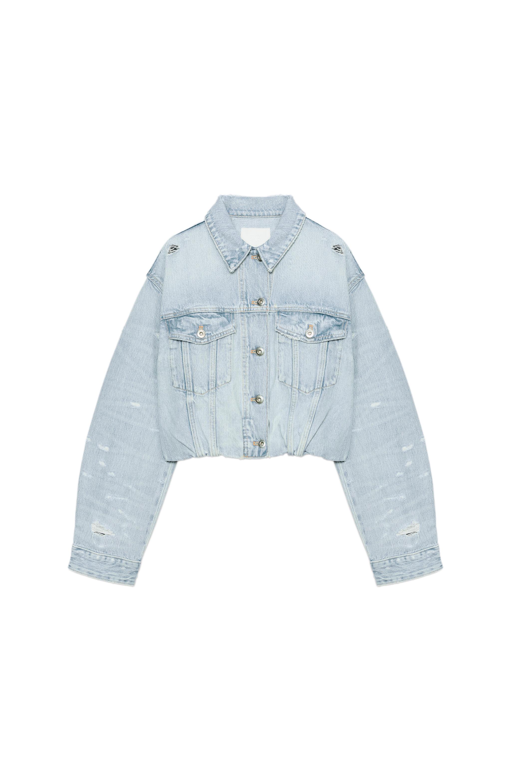TRF クラッシュ加工デニムジャケット - ブルー | ZARA Japan / 日本