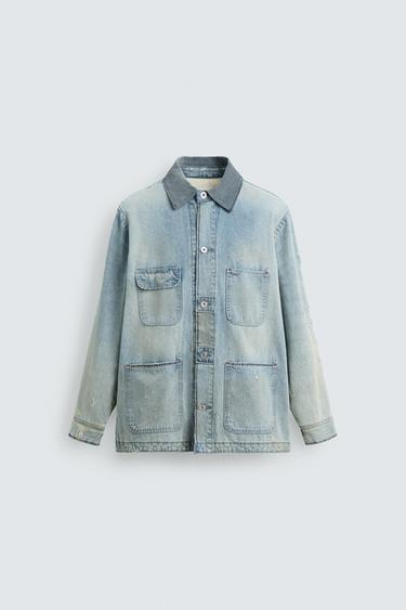 VINTAGE WASHED DENIM OVERSHIRT - Light blue by Zara