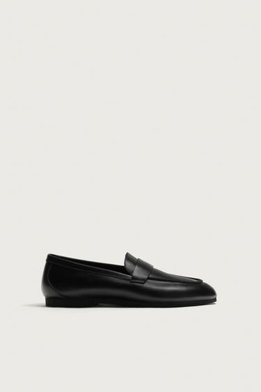 MOCASSINS DE PELL AMB ANTIFAÇ AARON LEVINE X ZARA - Negre de Zara