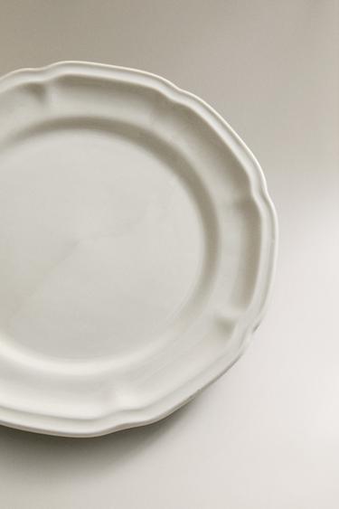 ASSIETTE DESSERT PORCELAINE RELIEF - Blanc de Zara - Image 2