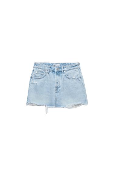MID RISE DENIM SKIRT