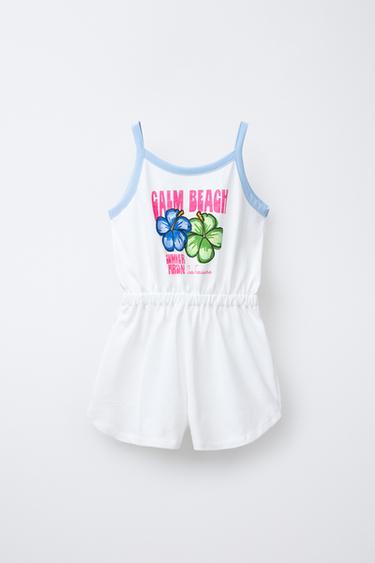 PRINTED SHORT JUMPSUIT - Ecru by Zara