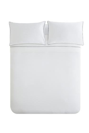 SATEEN DUVET COVER WITH PIPING - Black by Zara
