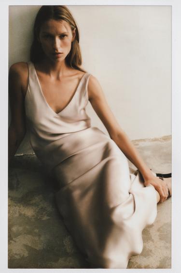 SATIN MIDI DRESS - Cava by Zara