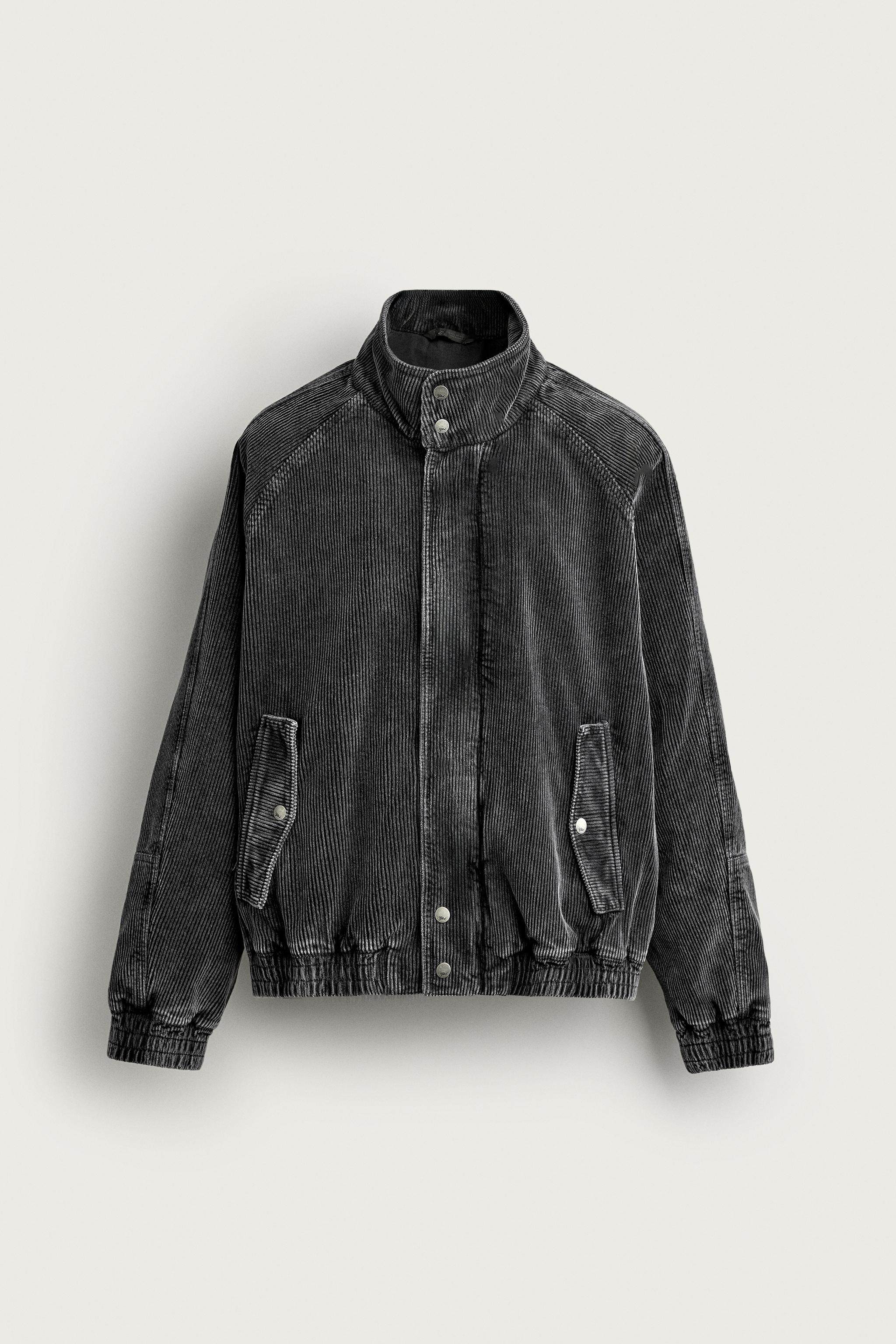 WASHED CORDUROY relaxed fit JACKET - Navy blue | ZARA Singapore