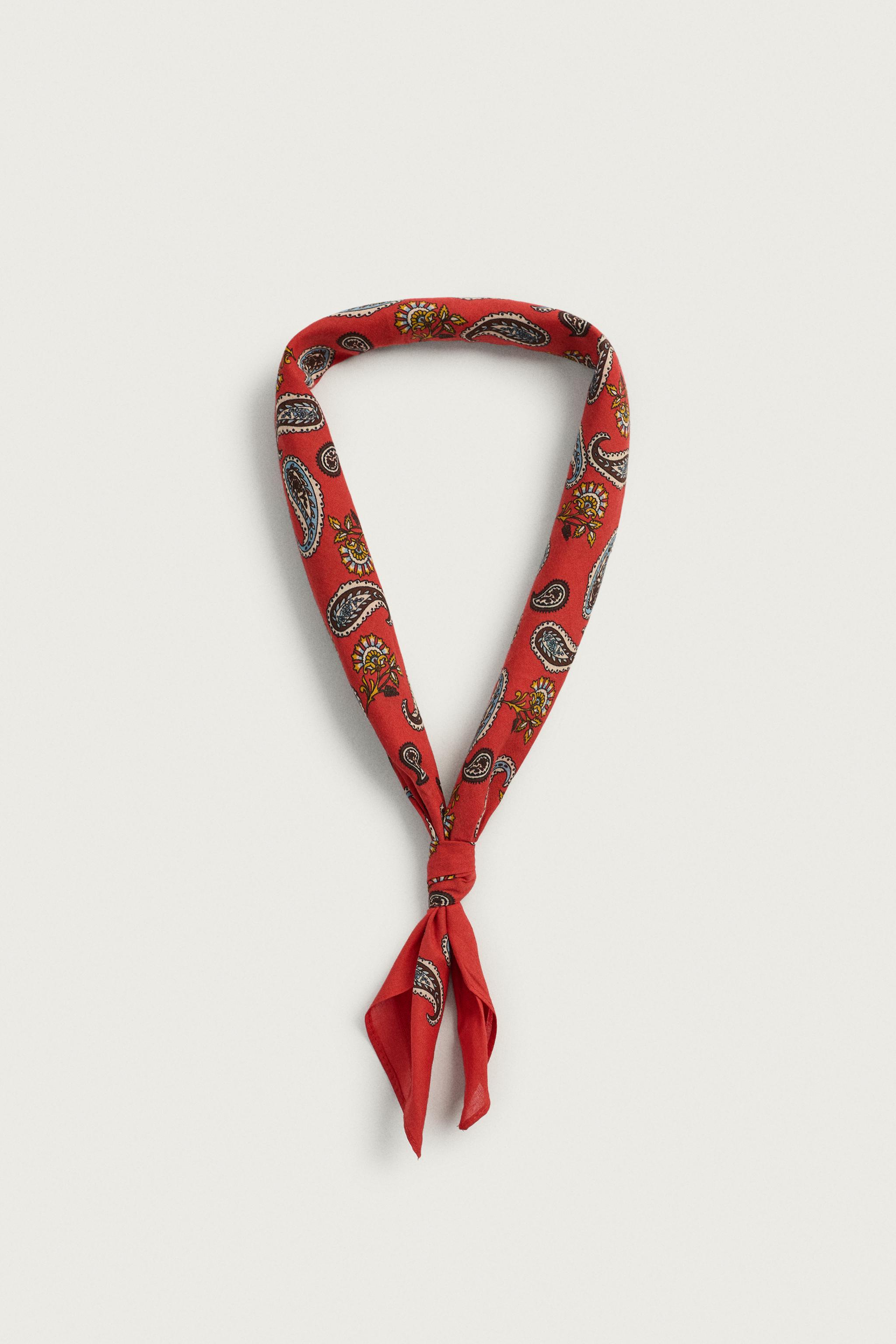 GEOMETRIC PRINT BANDANA — Red