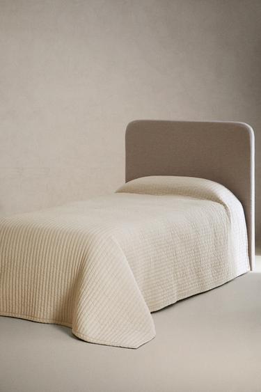 CHILDREN'S REVERSIBLE STRIPED QUILT - Grey / Beige by Zara - Image 1
