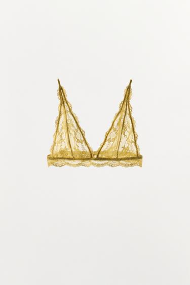 SOUTIEN-GORGE TRIANGLE EN DENTELLE - jaune de Zara