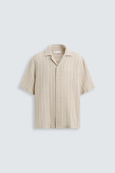 GEOMETRIC JACQUARD SHIRT - Ecru by Zara