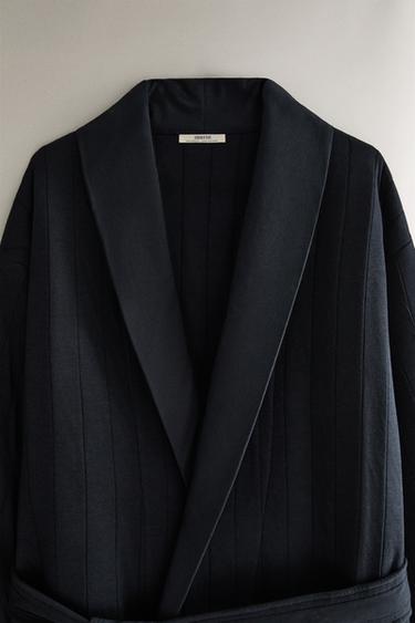 LONG QUILTED DRESSING GOWN - Blue by Zara - Image 1