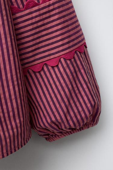 STRIPED FRILL SHIRT - Dark pink by Zara - Image 3