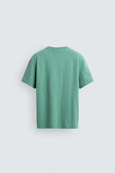 T-SHIRT REGULAR FIT POCHE PIÈCE - Vert menthe de Zara - Image 6