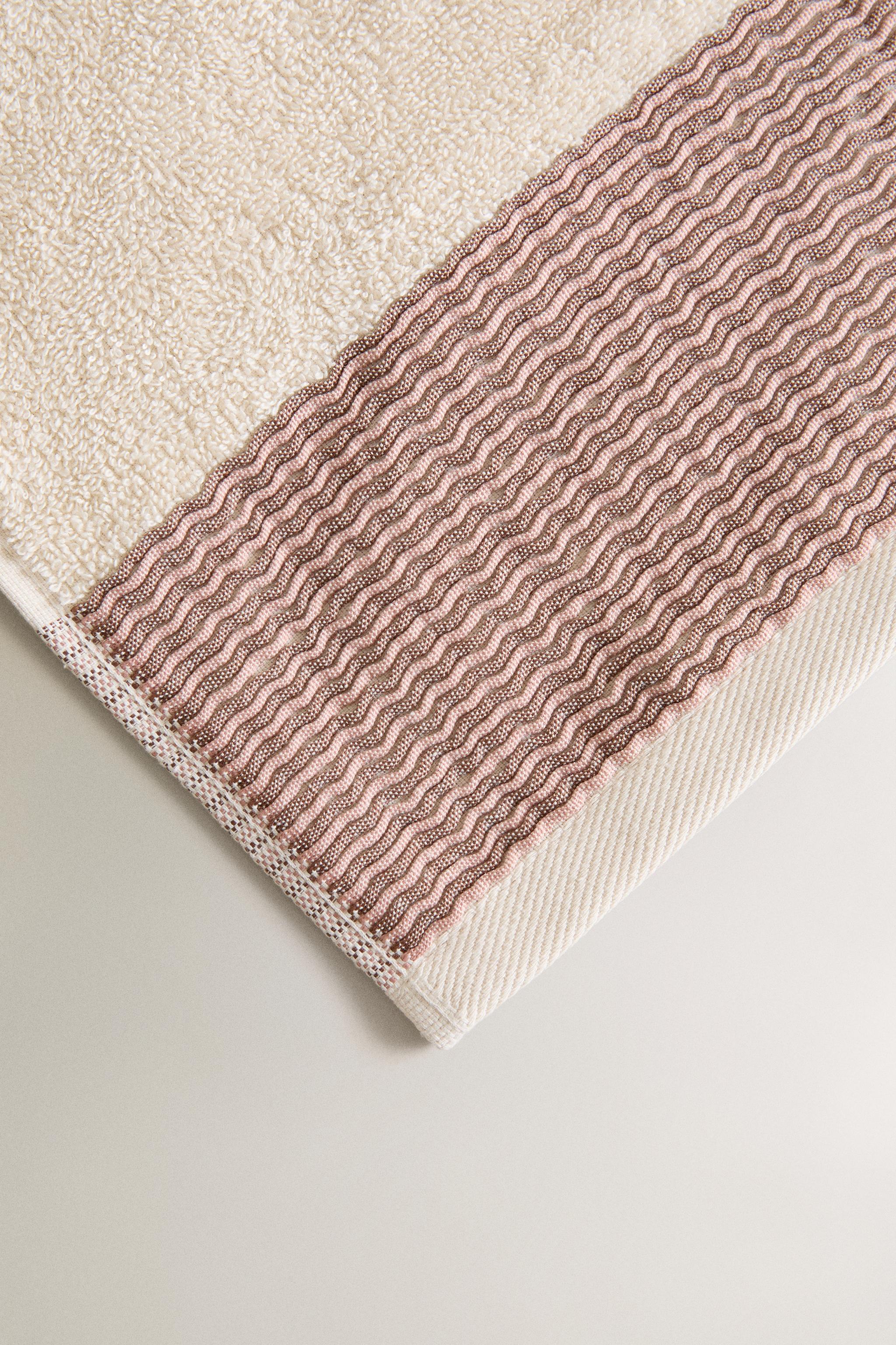 SERVIETTE DE BAIN VELOURS RAYURES