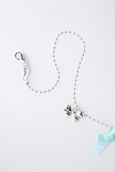 CHERRY AND BOW NECKLACE - Silver by Zara - Image 2