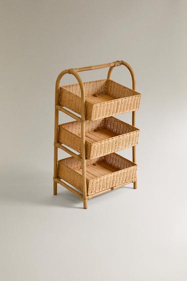 ラタン ストレージラックライトベージュZaraのラタン ストレージラック - ライトベージュ 