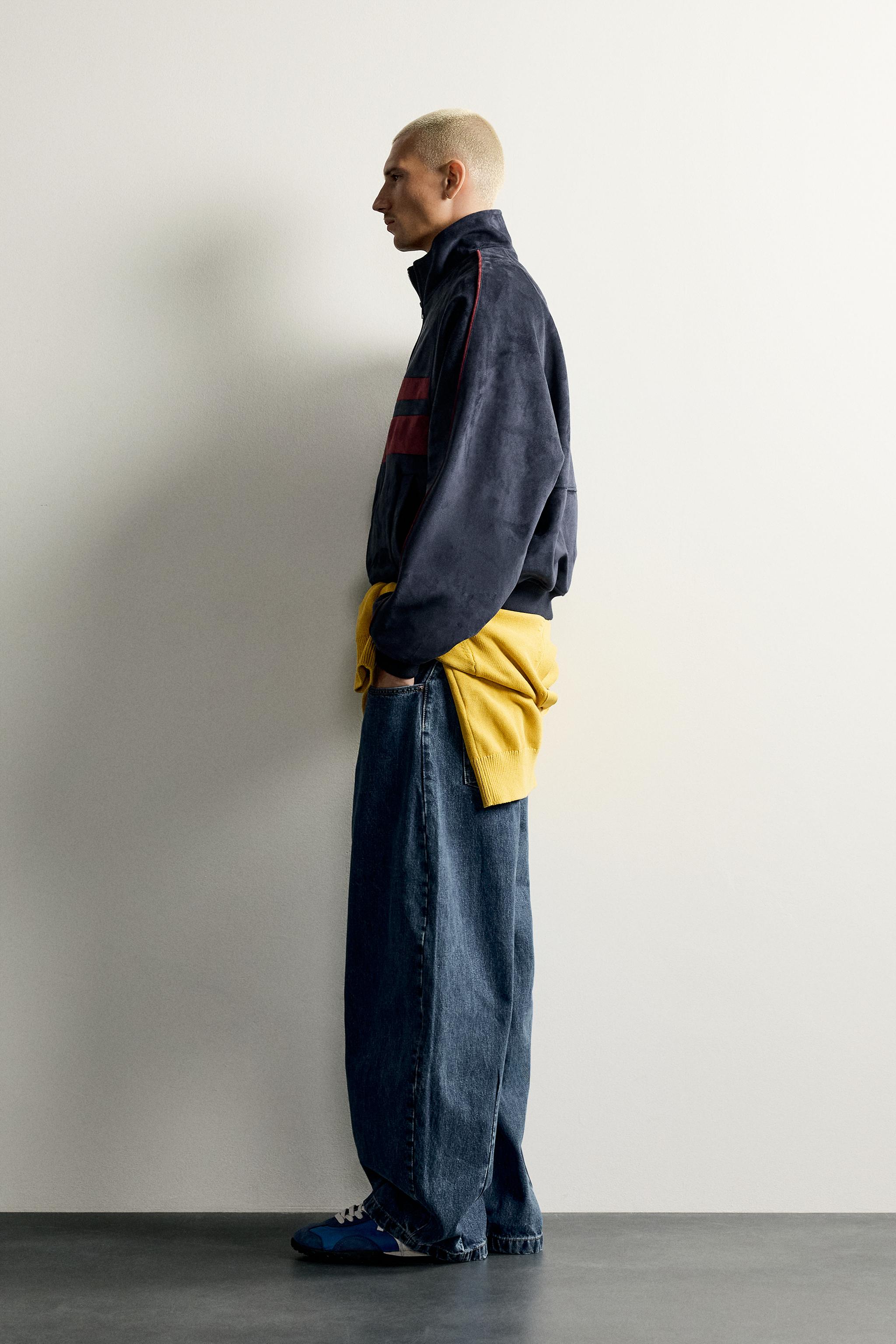 BLOUSON EFFET DAIM COLORIS CONTRASTE