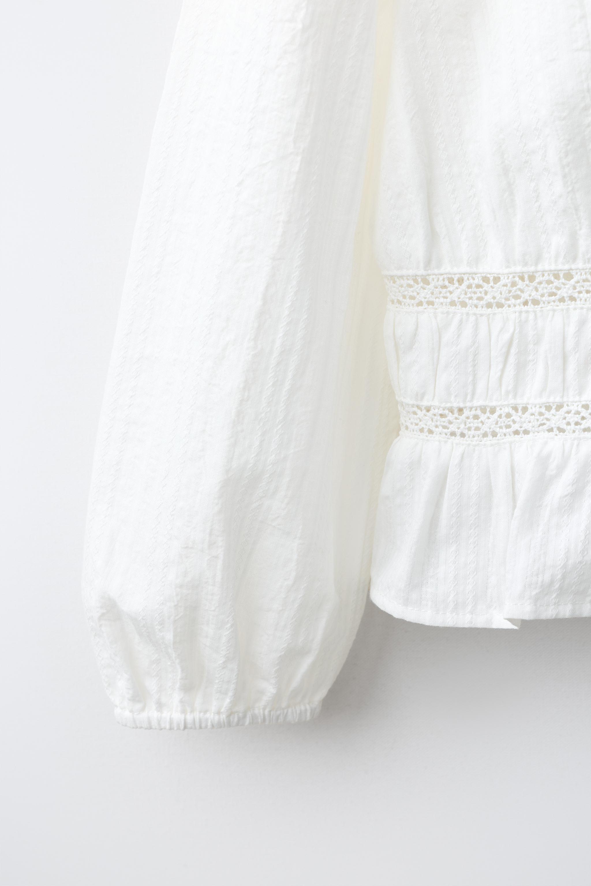 Детские рубашки Zara ELASTICIZED ROMANTIC SHIRT — фото 5