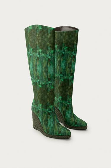 BOTAS DE CUÑA CON ESTAMPADO MARISA BERENSON X ZARA