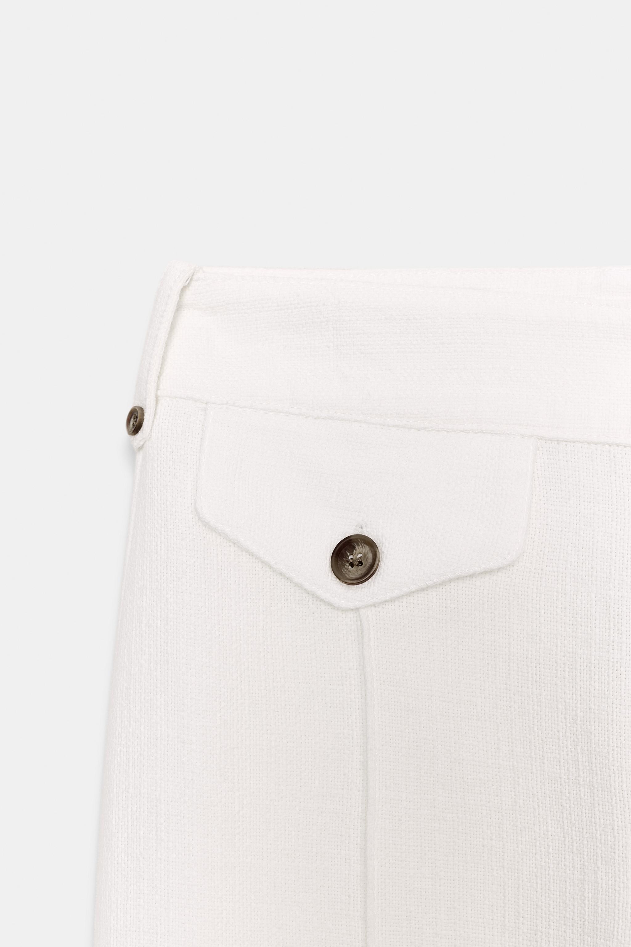 JUPE-CULOTTE EN TISSU RUSTIQUE