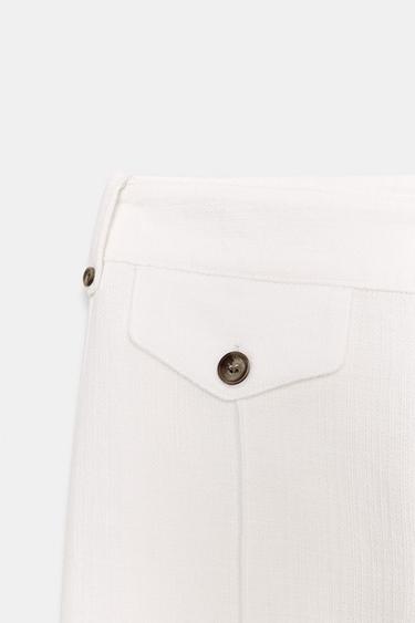 PANTALÓN CULOTTE TEJIDO RÚSTICO - Crudo de Zara