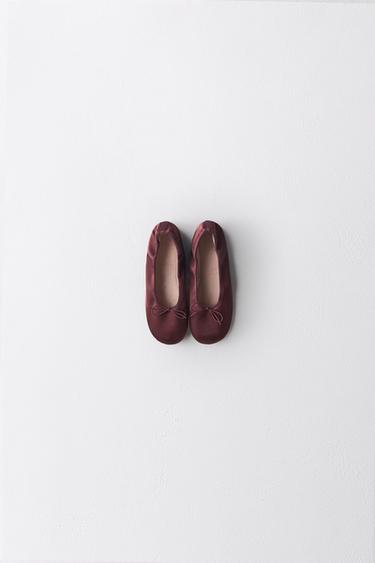 LIMITED EDITION BOW BALLET FLATS - Burgundy Red by Zara - Image 7
