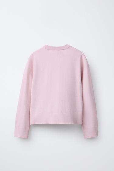PLAIN KNIT CARDIGAN - Pink by Zara - Image 1