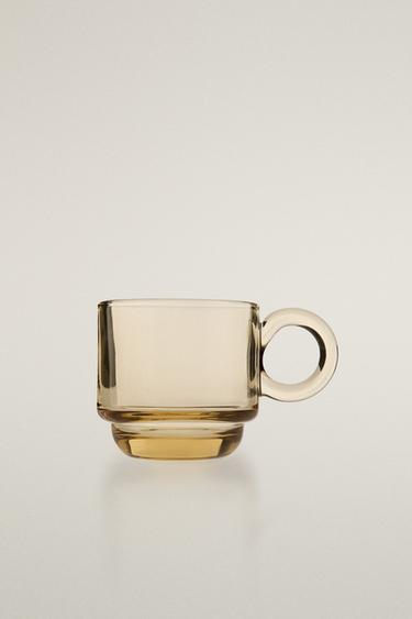 SMALL GLASS MUG - Yellow by Zara
